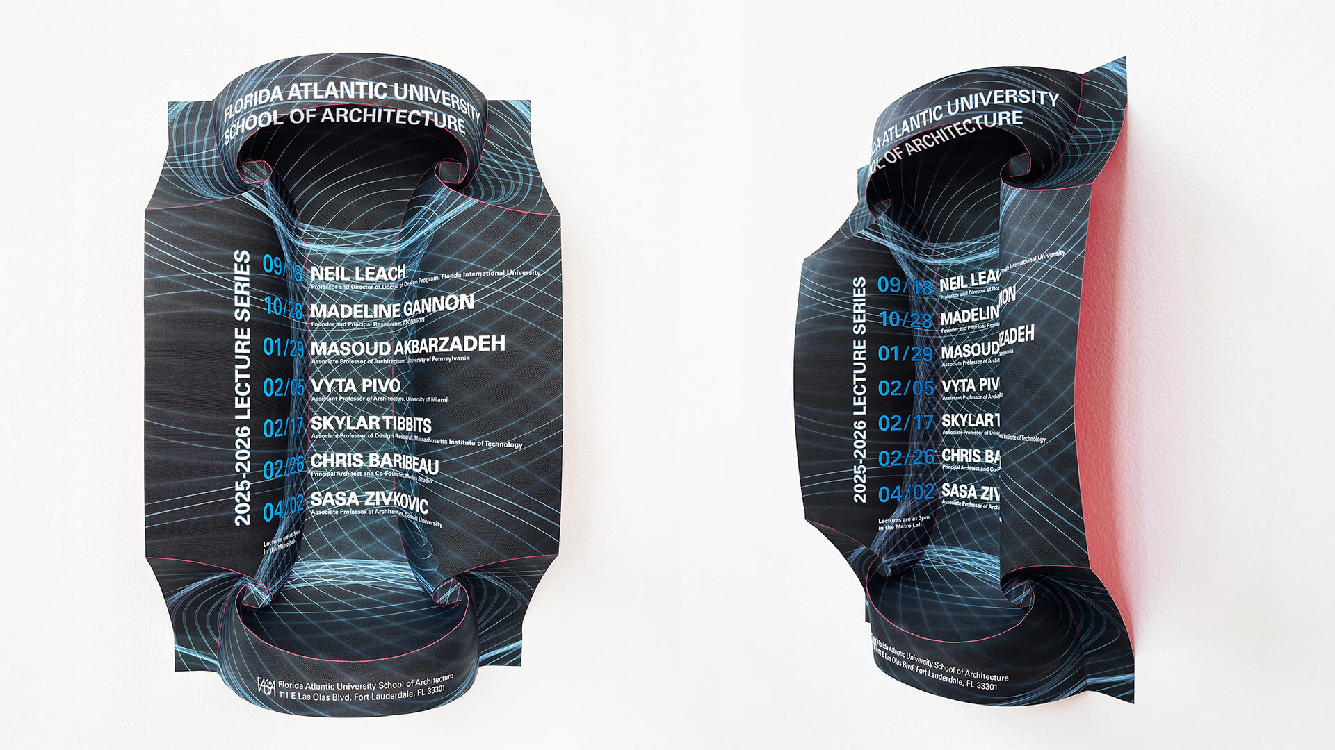 2 images of architecture lecture poster