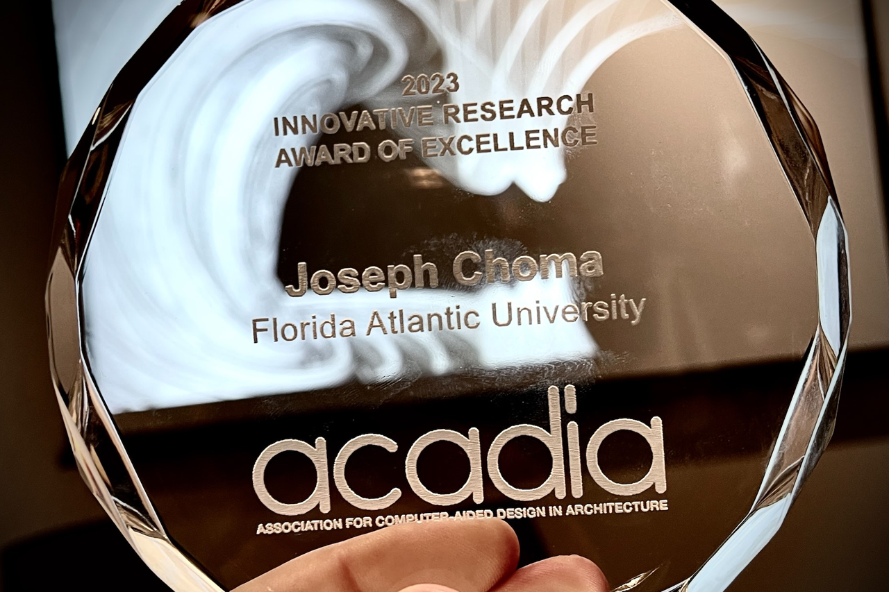 Joseph Choma receives the 2023 ACADIA Innovative Research Award