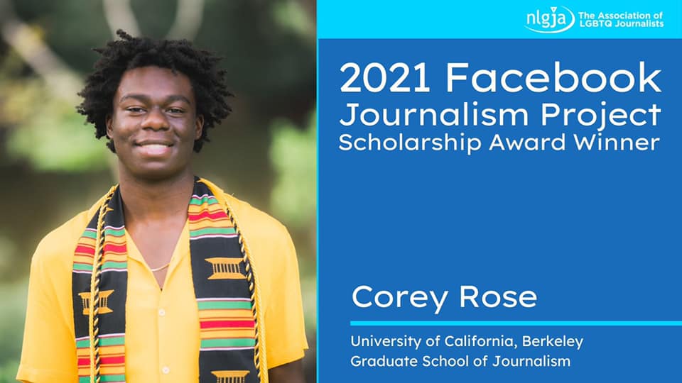 Alum Corey Rose Wins 2021 Facebook Journalism Project Scholarship Award