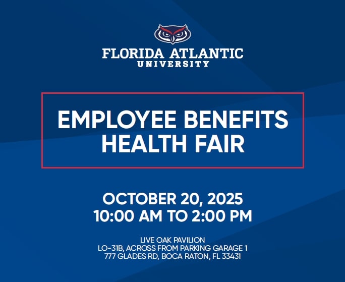 Health Benefits Fair October 20th from 10 am to 2pm at Live Oak Pavilion