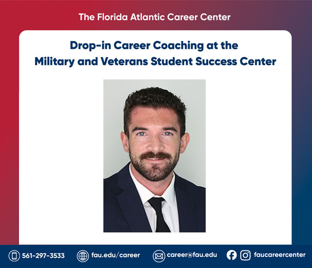 Drop-in Career Coaching at the Military and Veterans Success Center