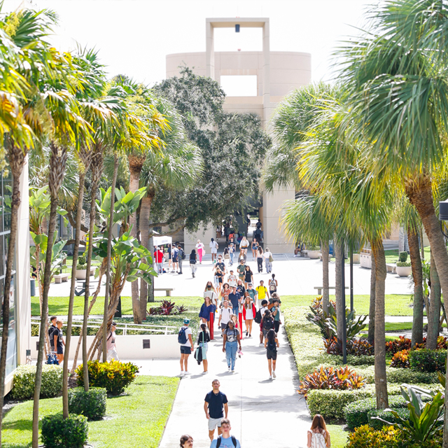 students on campus