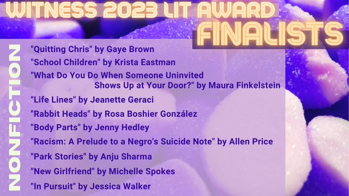 witness magazine nonfiction award nominations