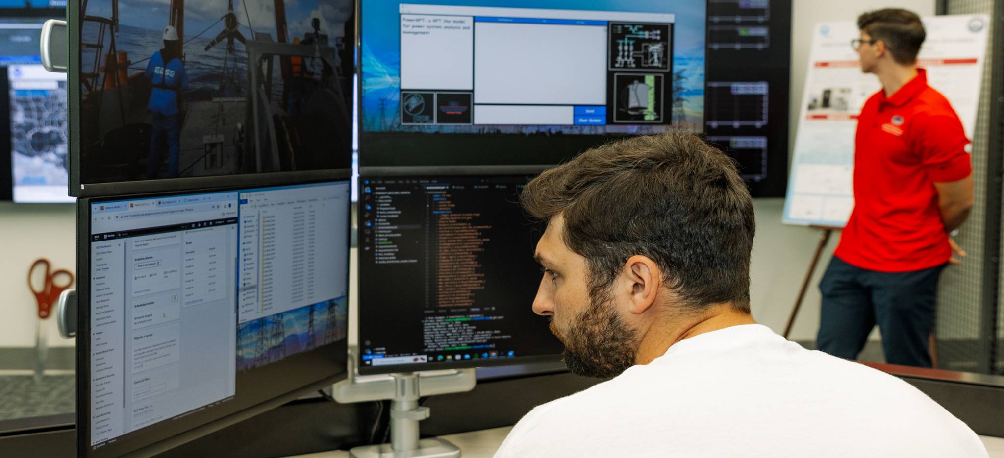 Person looking at a computer