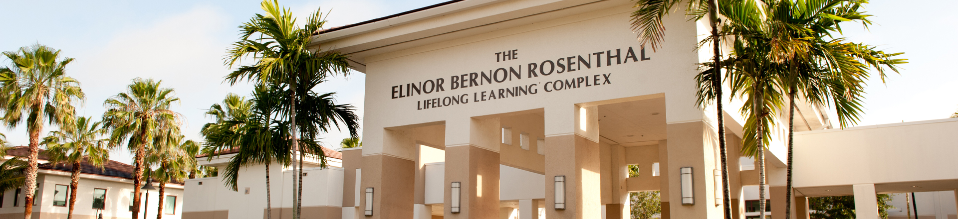 The entrance to the Lifelong Learning Complex on the Jupiter campus