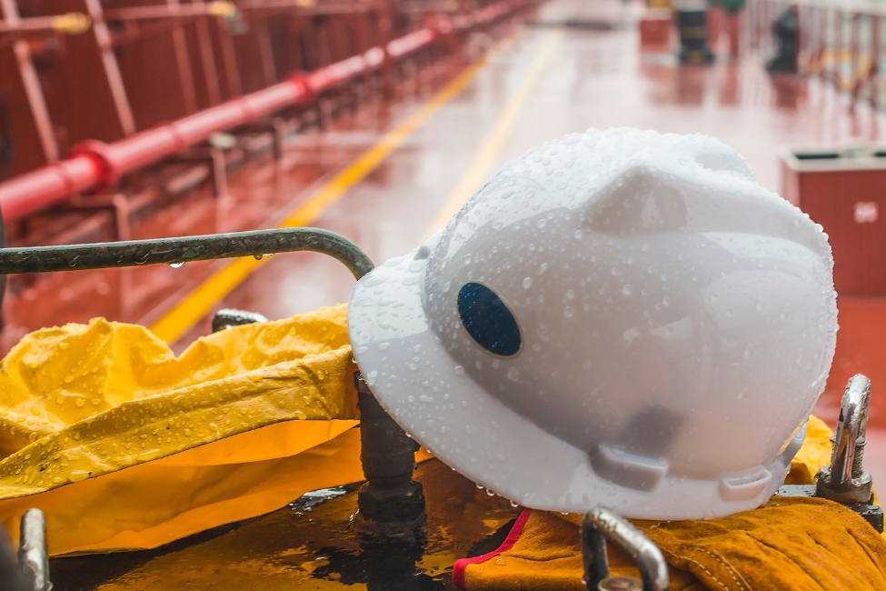 A white hat sits on top of a dolly