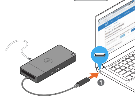 Connect USB-C cable to laptop