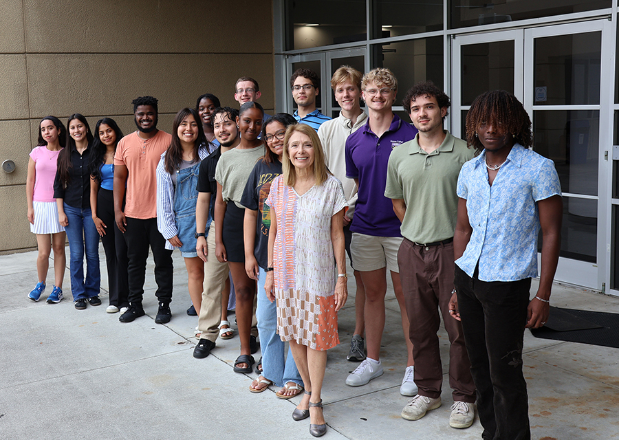 group of students and professor