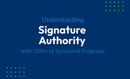 dark blue background with words, Understanding Signature Authority