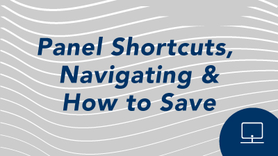 Novelution training video Panel Shortcuts, Navigating and How To Save