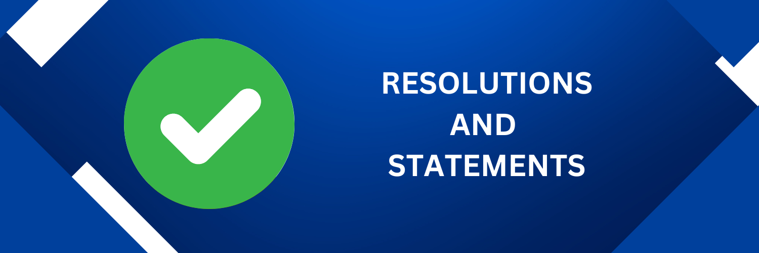 Resolutions and Statements Banner